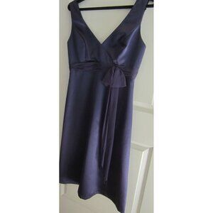 AFTER SIX eggplant purple V neck cocktail dress Women 10 NWOT